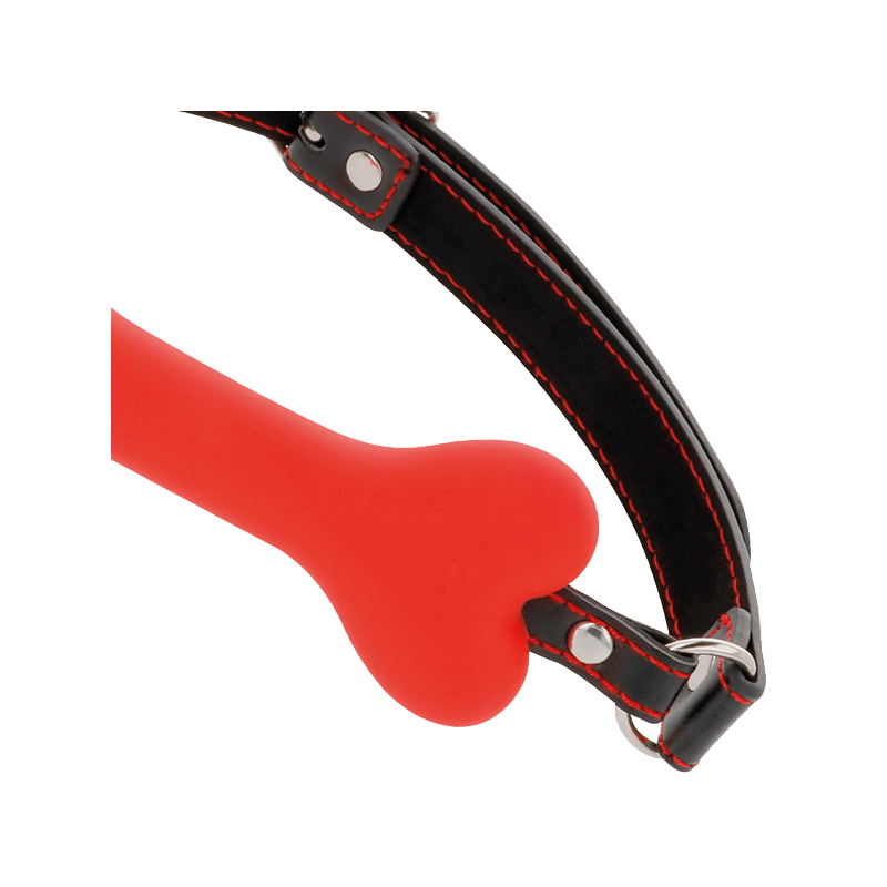 Mordaza Silicona  Hueso Rojo