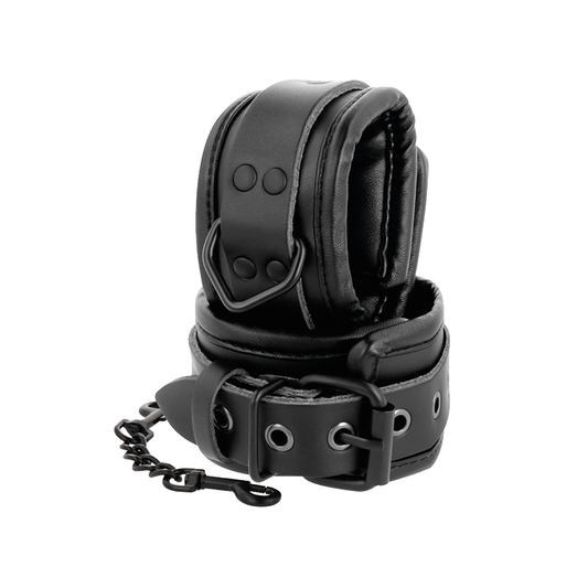 Esposas Ajustables Tobillos Leather Negro