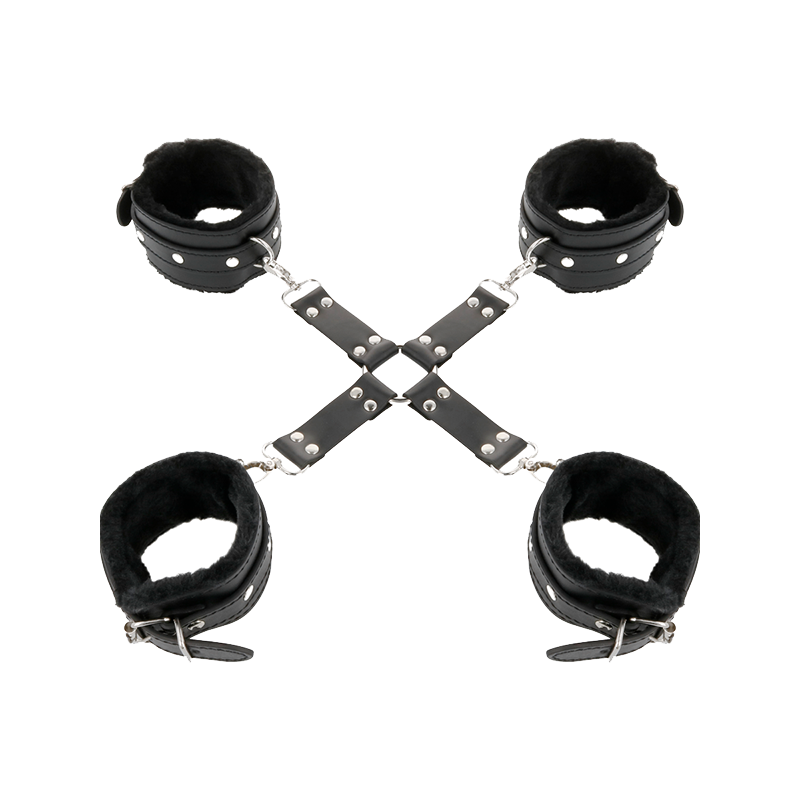Esposas De Cuero Para Pies Y Manos Negro