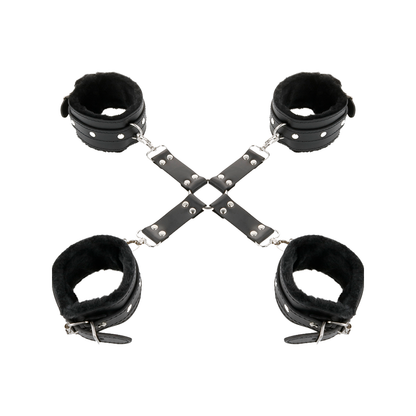 Esposas De Cuero Para Pies Y Manos Negro