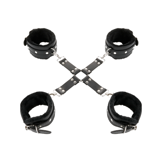 Esposas De Cuero Para Pies Y Manos Negro