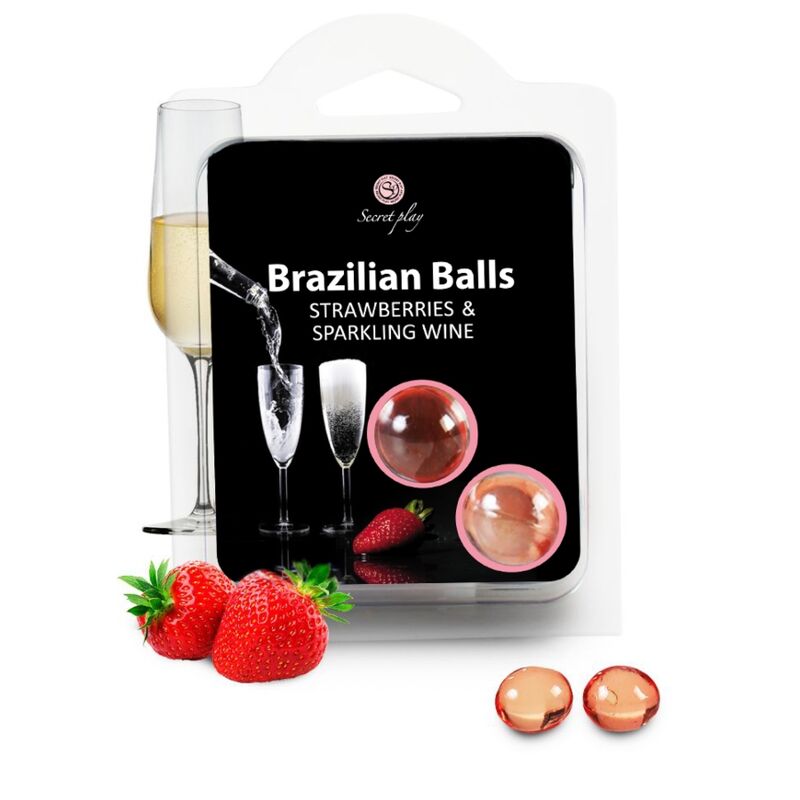 Lubricante Brazilian Balls Strawberry/Champagne 2 Uds