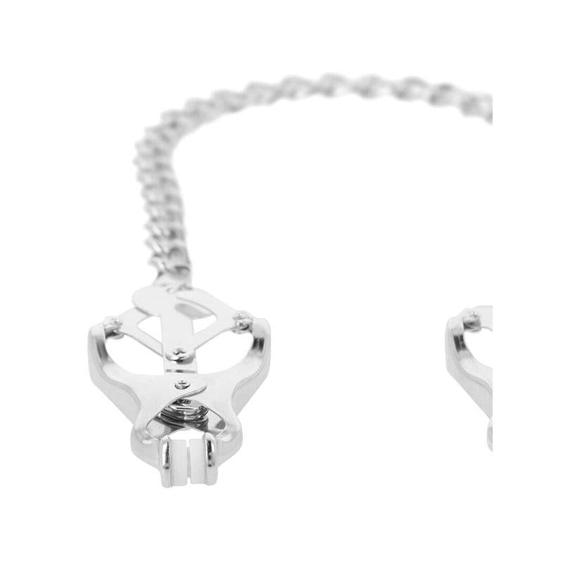 Abrazadera Pezones Metal Con Cadena
