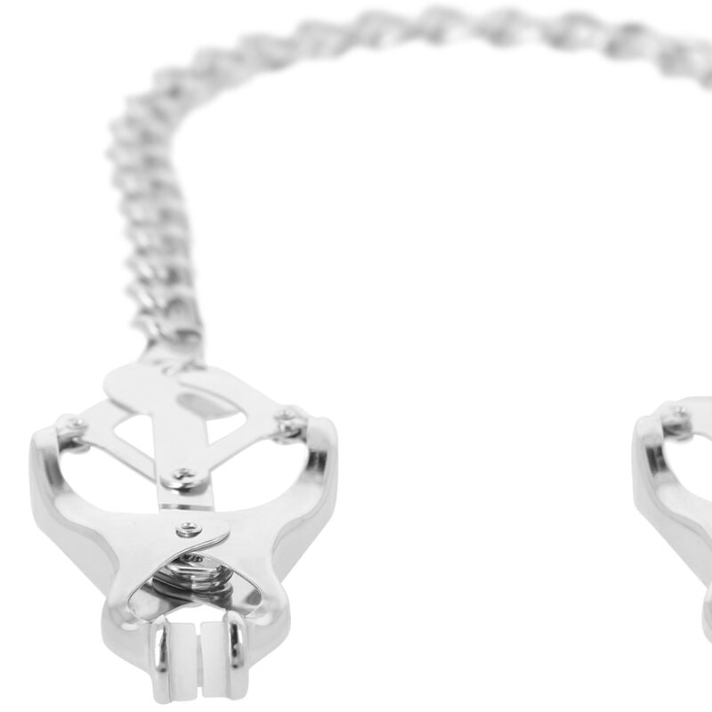 Abrazadera Pezones Metal Con Cadena