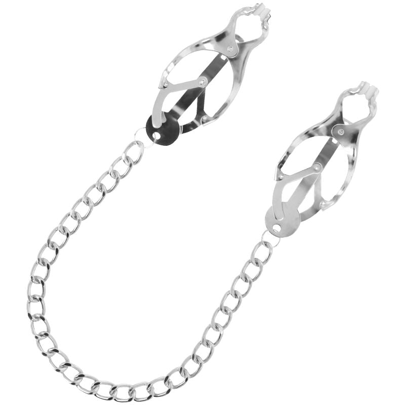 Abrazadera Pezones Metal Con Cadena