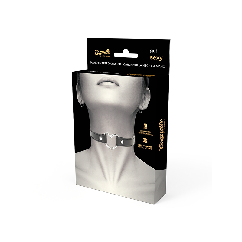 Collar Cuero Vegano Accesorio Woman Corazón