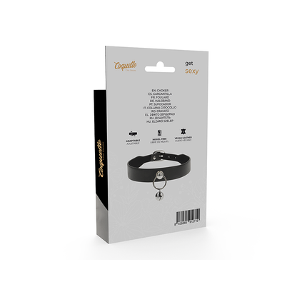 Collar Cuero Vegano Accesorio Woman Cascabel/Aro