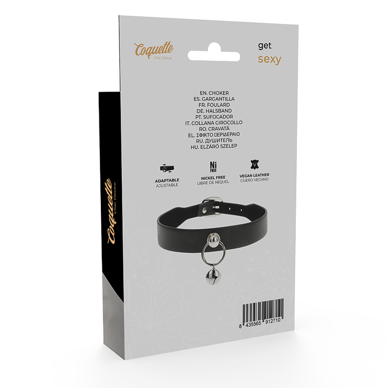 Collar Cuero Vegano Accesorio Woman Cascabel/Aro