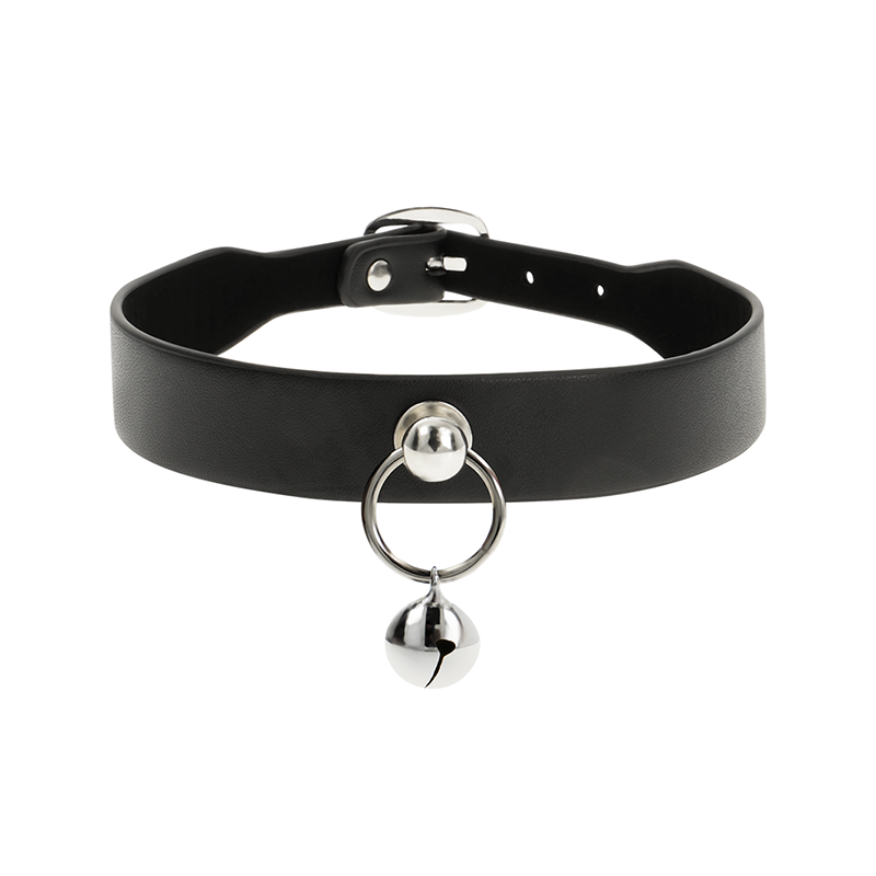 Collar Cuero Vegano Accesorio Woman Cascabel/Aro