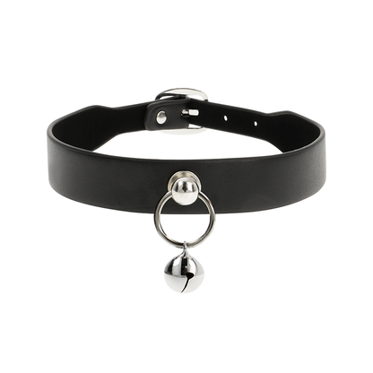 Collar Cuero Vegano Accesorio Woman Cascabel/Aro