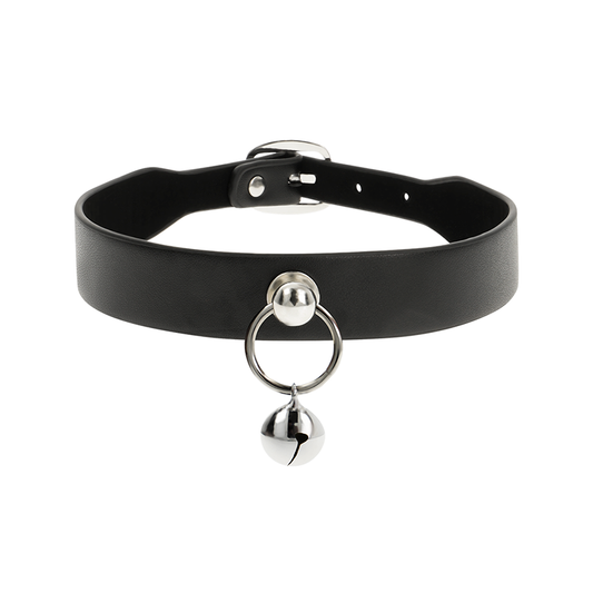 Collar Cuero Vegano Accesorio Woman Cascabel/Aro