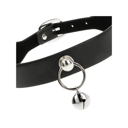 Collar Cuero Vegano Accesorio Woman Cascabel/Aro