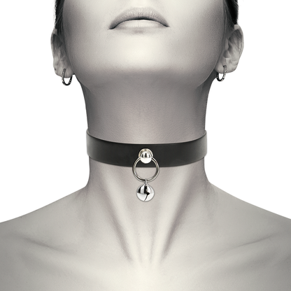 Collar Cuero Vegano Accesorio Woman Cascabel/Aro