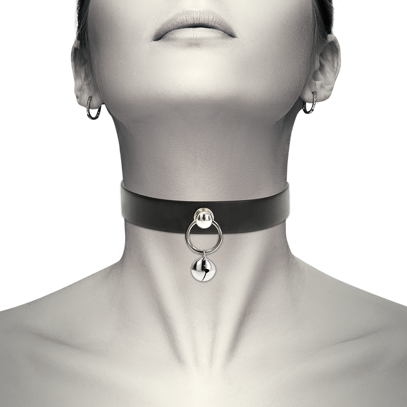 Collar Cuero Vegano Accesorio Woman Cascabel/Aro